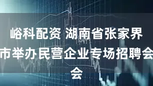 峪科配资 湖南省张家界市举办民营企业专场招聘会