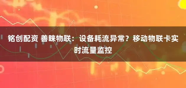 铭创配资 善睐物联：设备耗流异常？移动物联卡实时流量监控